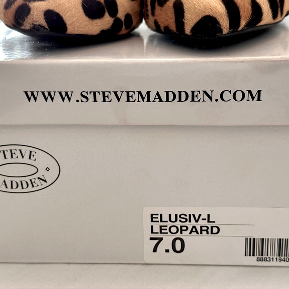NWT Steve Madden | Elusive-L Leopard Cow-hair Heels - Picture 4 of 4